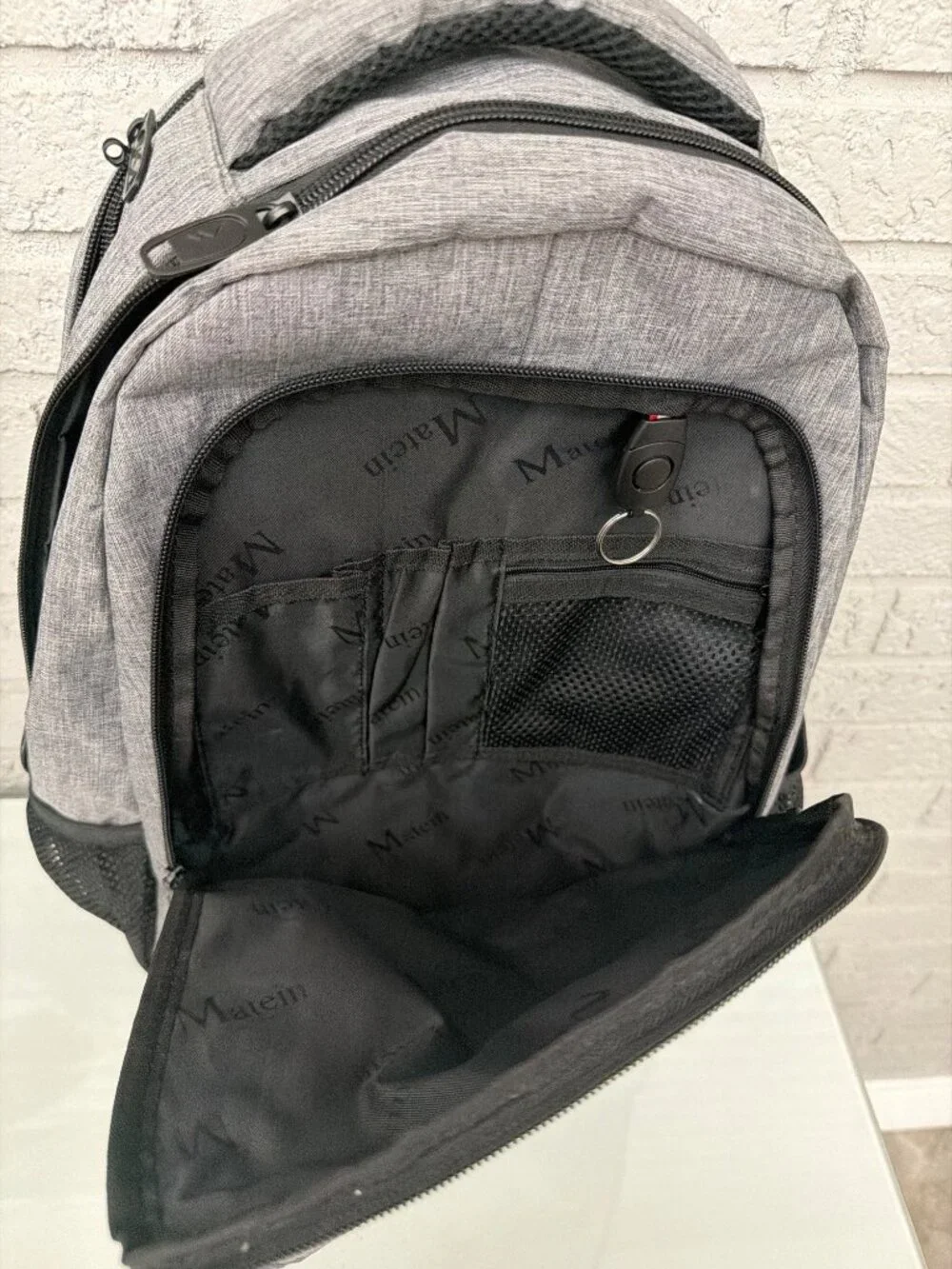 Matein Gray Anti-Theft Slim Travel Laptop Backpack